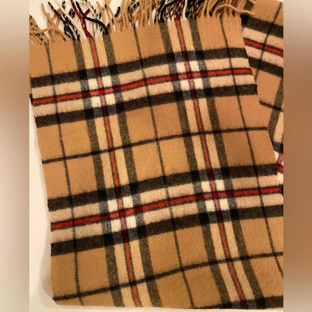 James Pringle Weavers Camel Thomson tartan plaid novachec rectangle fringe scarf - Picture 3 of 5